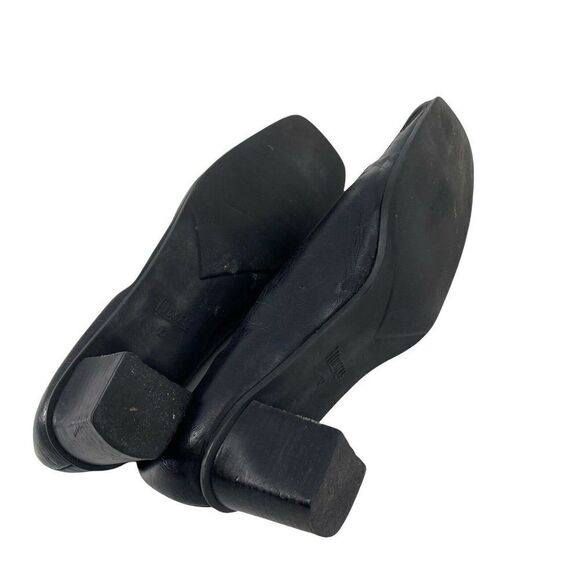 Black Square Toe Shoes Pumps Heels Retro Y2K Womens Size 10 Nickles Soft Vegan - Picture 7 of 10